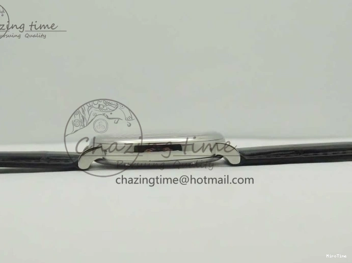 MIROTIME 0303 Supportive Portofino Automatic SS AF 1:1 Best Edition White Dial on Black Croco Leather Strap A 7184